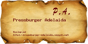 Pressburger Adelaida névjegykártya